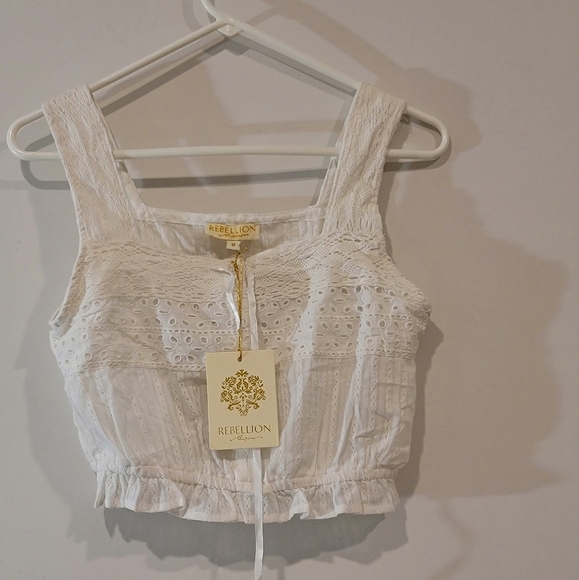 Rebellion crop top | Size M | White | NWT - Picture 1 of 6